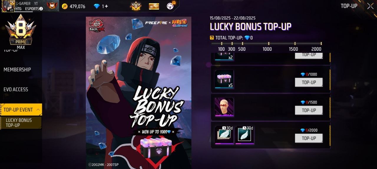 Free Fire UID Top-Up Bouns Topup Event HTG Digital