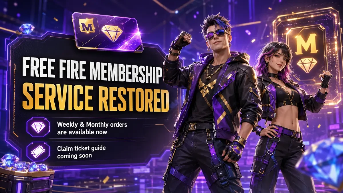 Free Fire Membership Top-Up Restored: Orders Open and Claim Ticket Guide Coming Soon