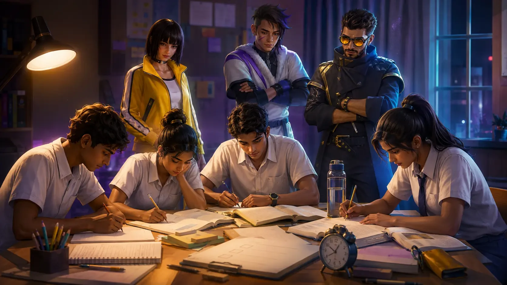 Sri Lankan A Level students calmly completing final exam preparation